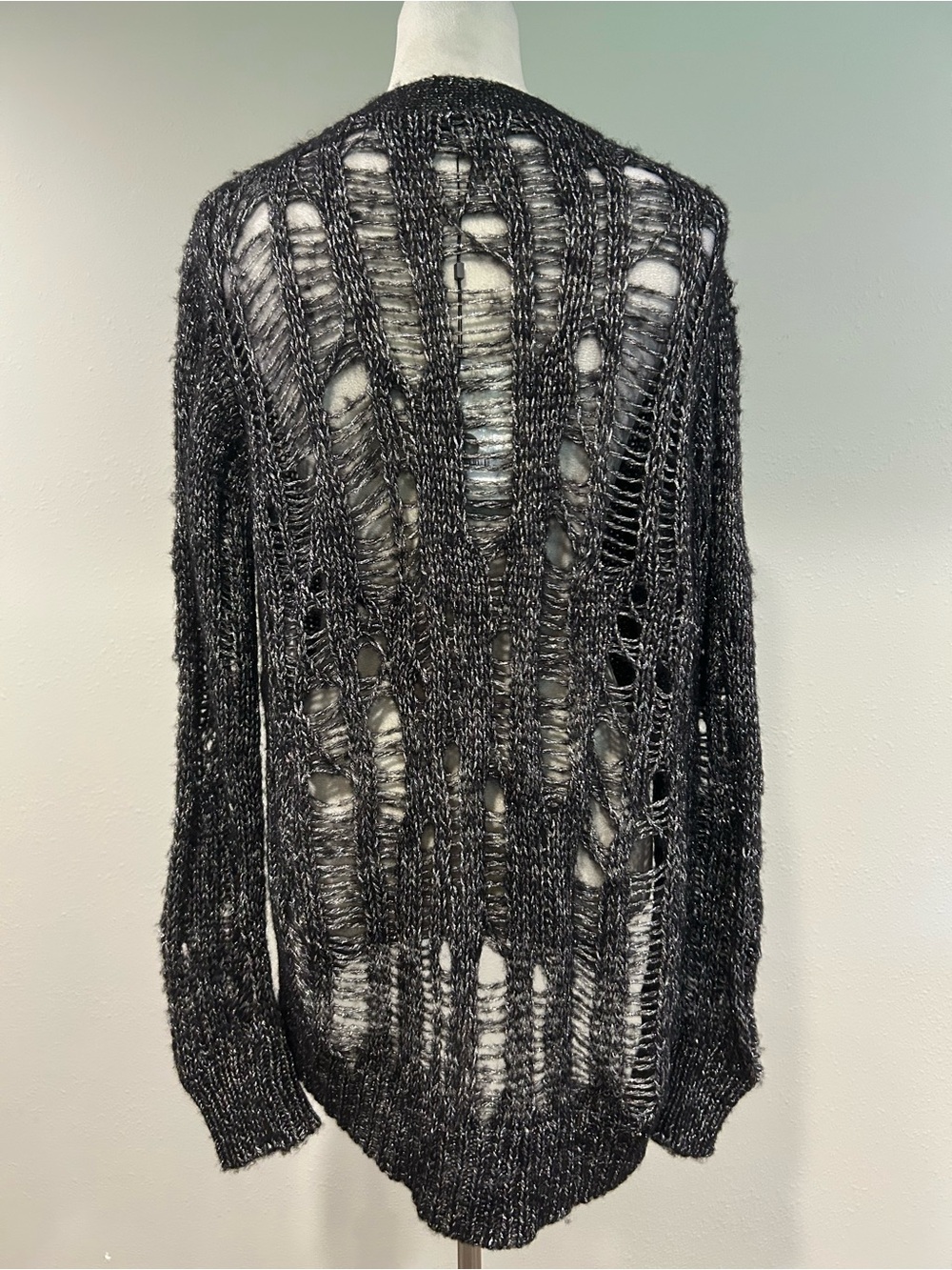 Nordstrom Pam & Gela Open knit button down Sweater cardigan size large